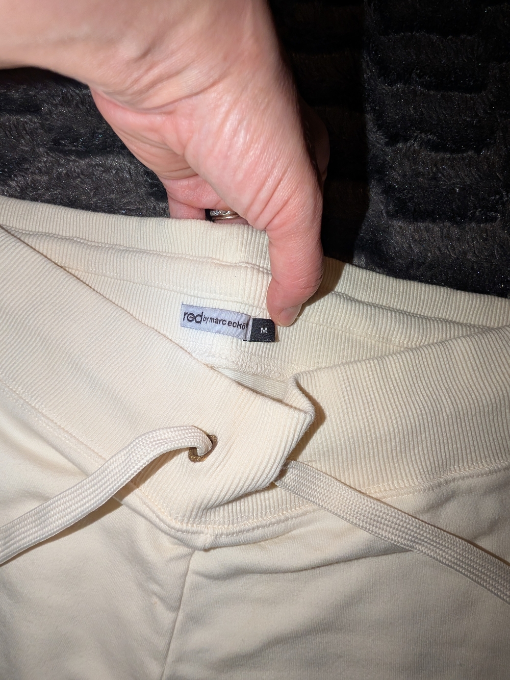 Marc Ecko Cream Sweatpants with Rhinestone Script - Picture 2 of 3